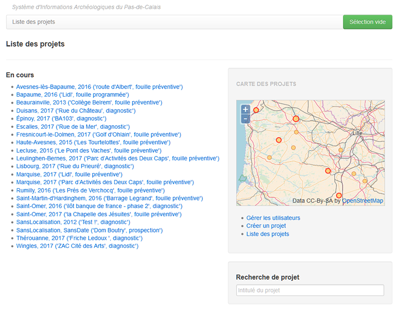 Page d'accueil du SIA