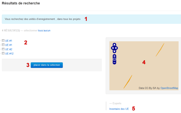Exemple de page de résultats